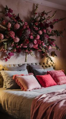 romantische slaapkamer inspiratie met bloemen