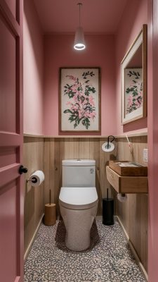 toilet inspiratie japandi roze