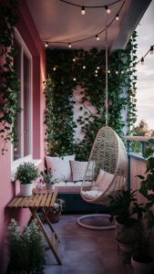 roze balkon tuin