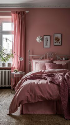 slaapkamer inspiratie oud roze kleuren romantisch