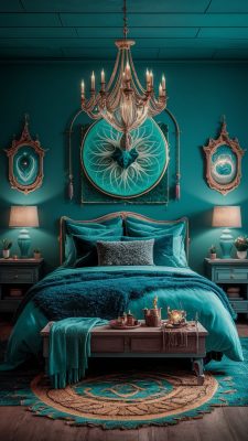 blauwgroene slaapkamer inspiratie