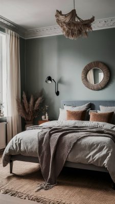 slaapkamer inspiratie antraciet bed met accessoires