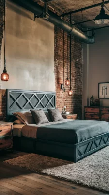 Industrieel Chic Slaapkamer: Stoere Elegantie in Antraciet
