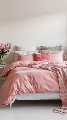 slaapkamer inspiratie roze en wit