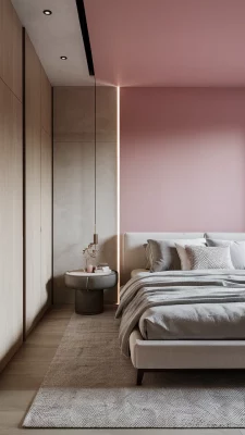 slaapkamer inspiratie roze muur