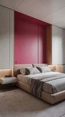 slaapkamer inspiratie roze muur