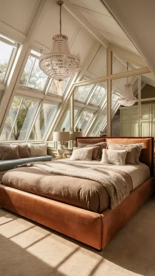 slaapkamer inspiratie warm luxe antraciet bed
