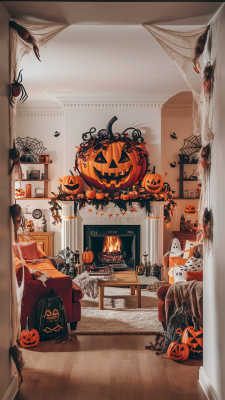 open haard decoratie halloween