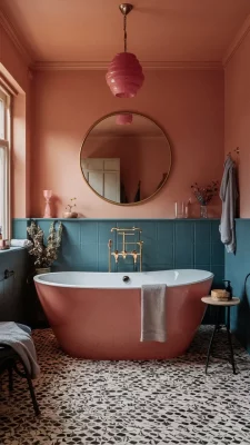 badkamer roze oranje