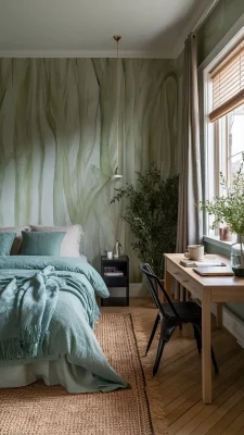 boho slaapkamer mintgroen