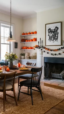 diy halloween woonkamer versiering