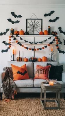 diy halloween woonkamer versiering