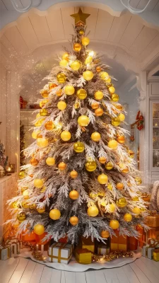 kerstboom goud geel oranje