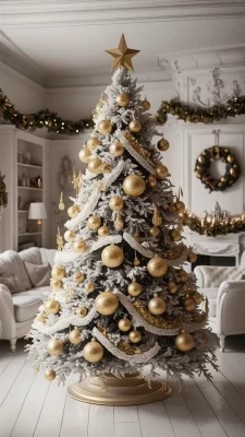 kerstboom goud met wit