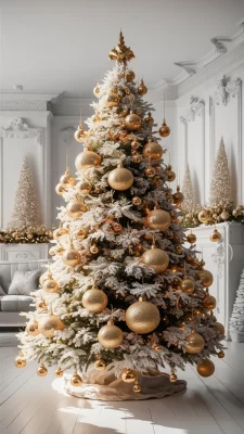 kerstboom goud met wit