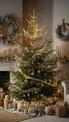 kerstboom landelijke stijl