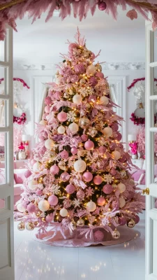 kerstboom roze