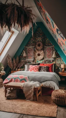 slaapkamer boho hippie