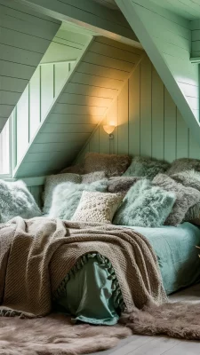 slaapkamer inspiratie cozy groen
