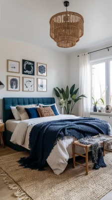 slaapkamer inspiratie navy blue