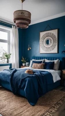 slaapkamer inspiratie navy blue