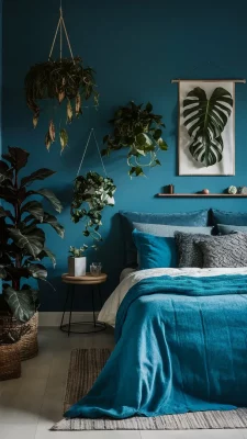 slaapkamer inspiratie planten voor een witte of blauwe kamer