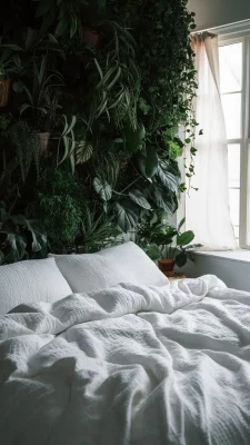 slaapkamer inspiratie planten muur