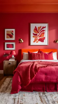 slaapkamer inspiratie rood oranje