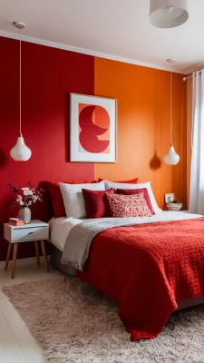 slaapkamer inspiratie rood oranje