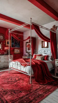 boho slaapkamer inspiratie rood