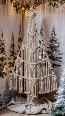 kerstboom macrame patroon