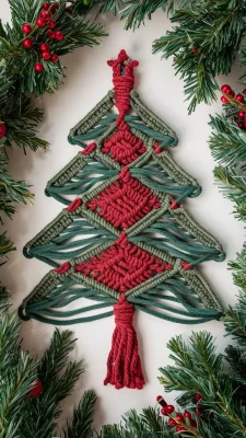 kerstboom macrame patroon