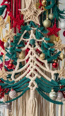 kerstboom macrame patroon