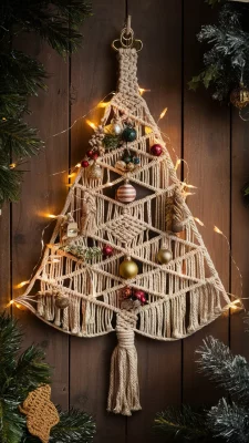 kerstboom macrame patroon