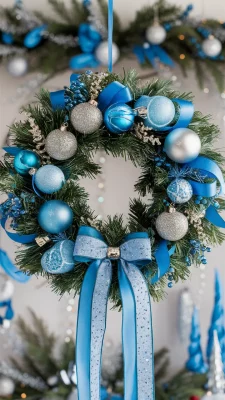 kerstkrans blauw