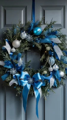 kerstkrans blauw