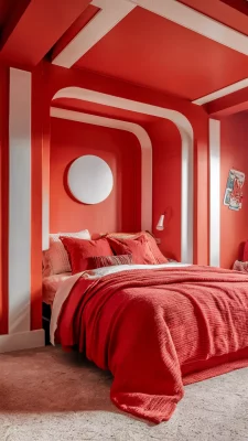 slaapkamer inspiratie koraalrood