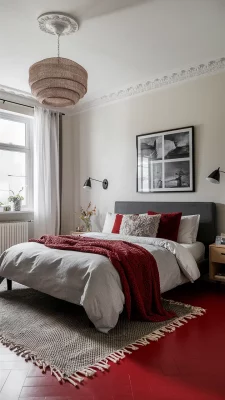 slaapkamer inspiratie rode vloer