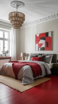 slaapkamer inspiratie rode vloer