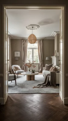 Elegant Taupe Vloerkleed voor een Rustige Sfeer 🪴