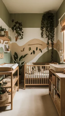 babykamer aardetinten groen