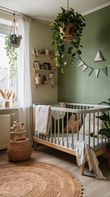 babykamer aardetinten groen