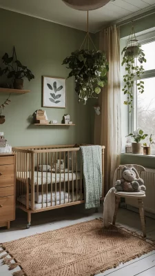 babykamer aardetinten groen