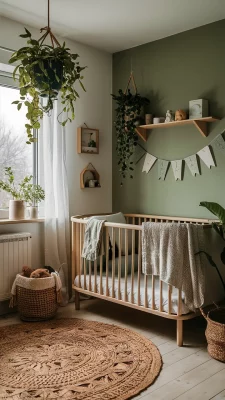 babykamer aardetinten groen