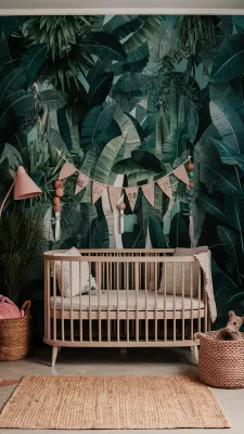 babykamer jungle roze meisje