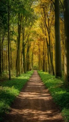 herfstbos waar een kronkelend pad