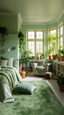 Slaapkamer decoratie groen