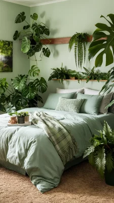 Slaapkamer decoratie groen