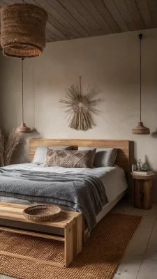 slaapkamer inspiratie aardetinten landelijke stijl