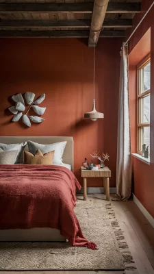 slaapkamer inspiratie terracotta aardetinten